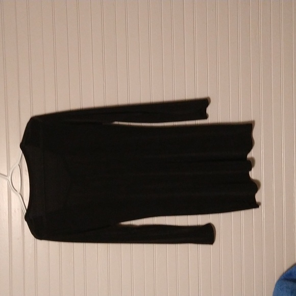 Black long sleeve mini dress with tie open back - Picture 1 of 2